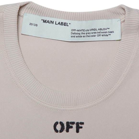 Off-White Beige Jersey Logo Top Virgil Abloh Shirt 2013 - Picture 5 of 9